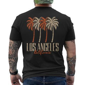Vintage Los Angeles California Palm Trees Retro La Graphic Men's T-shirt Back Print - Monsterry