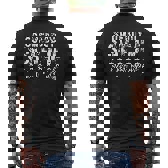 Vintage Retro Somebody Save Me From Myself Men's T-shirt Back Print - Monsterry