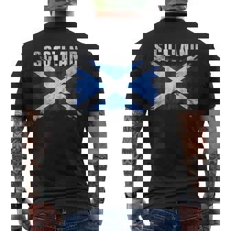 Vintage Scotland Uk Scottish Flag Pride Men's T-shirt Back Print - Thegiftio
