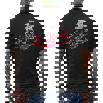 Vintage St Louis Skyline Retro Gameday Baseball Men's T-shirt Back Print - Thegiftio UK
