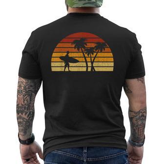 Vintage Sunset Surfing For Surfers Men's T-shirt Back Print - Thegiftio