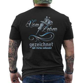 Vintage Tattoo Withom Leben Drawn With Colour Enriched T-Shirt mit Rückendruck - Geschenkecke