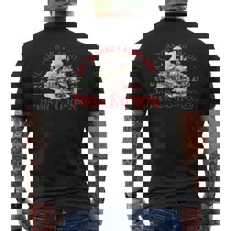 Vintage Train North Pole Polar Express All Abroad Christmas Men's Back Print T-Shirt - Monsterry