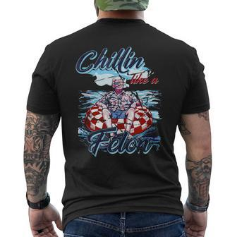 Vintage Trump Chillin Like A Felon Convicted Felon 2024 Men's T-shirt Back Print - Monsterry AU