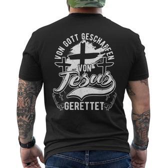 Von Gott Geschaffenon Jesus T-Shirt mit Rückendruck - Geschenkecke