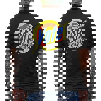 Vote Removes Stubborn Orange Stains Political Satire Clean Men's T-shirt Back Print - Monsterry