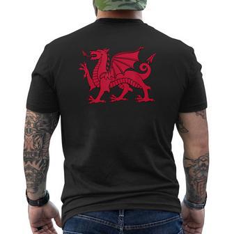 Walisischer Roter Drache Wales Flag T-Shirt mit Rückendruck - Geschenkecke