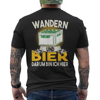 Wandern Und Bier Darum Bin Ich Hier Bierkasten T-Shirt mit Rückendruck - Geschenkecke