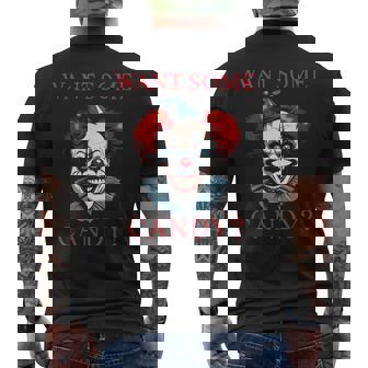 Want Some Candy Scary Evil Clown Halloween Costume Men's T-shirt Back Print - Thegiftio UK