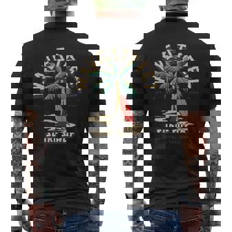 Wave Street Surf Vintage Retro Beach Bum Summertime Graphic Men's T-shirt Back Print - Monsterry