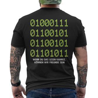 Wenn Du Das Lesen Kannst Freunde Computer Informatik T-Shirt mit Rückendruck - Geschenkecke