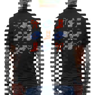 Western Country 4Th Of July Bows Cowgirl Cowboy Boots Hats Men's T-shirt Back Print | Mazezy