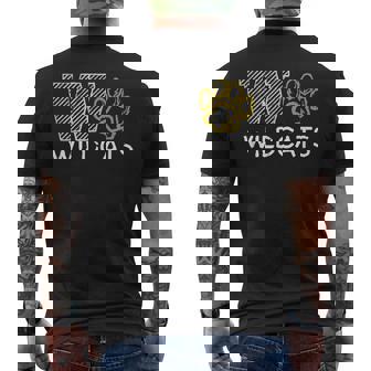 Wildcats Spirit Bold Letter W And Paw Print Men's T-shirt Back Print - Thegiftio UK