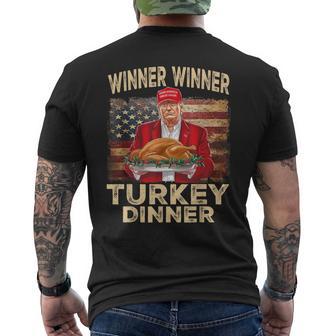 Winner Winner Turkey Dinner Thanksgiving Donald Trump Men's T-shirt Back Print - Thegiftio UK
