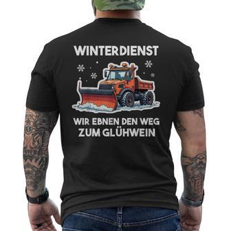 Winterdienst Schneepflugfahrer Humor Schneepflug T-Shirt mit Rückendruck - Geschenkecke