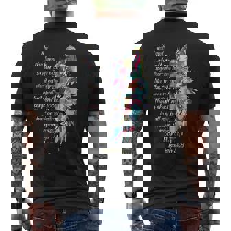 The Wolf And The Lamb Shall Graze Together Isaiah Verse Men's T-shirt Back Print - Monsterry