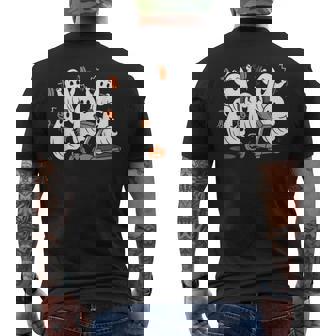 Working Out Ghost Gym Halloween Fitness Weightlifting Men's T-shirt Back Print - Thegiftio UK