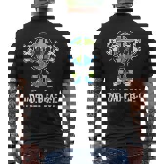 World Peace On Earth Global Love Peace Sign Men's T-shirt Back Print - Monsterry