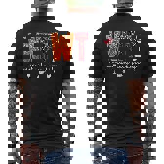 WTF Wine Turkey Family Thanksgiving Dinner Family Fall Men's Back Print T-Shirt - Monsterry