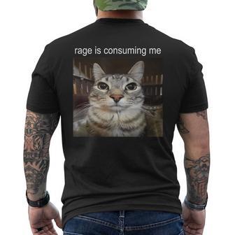 Wuterzehrt Mich Dummes Starrendes Katzen-Meme T-Shirt mit Rückendruck - Geschenkecke