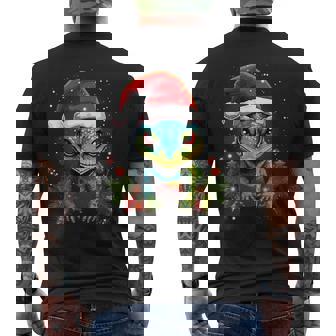 Xmas Gecko Christmas Men's Back Print T-Shirt - Monsterry