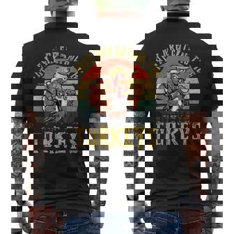 They Are Eating The Turkeys Thanksgiving Turkey Trump 2024 Men's T-shirt Back Print - Monsterry