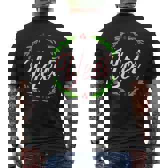 Yeet Fun Festive Christmas Cheer Holiday Wreath Joy Meme Men's Back Print T-Shirt - Monsterry