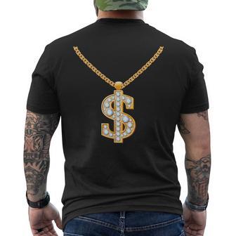 Yes I'm Rich Élégant Collier Hip Hop Doré Avec Dollar T-shirt imprimé au dos - Cadeauxyz