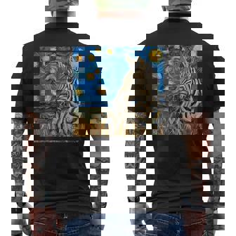 Zebra Van Gogh Style Starry Night Men's T-shirt Back Print - Thegiftio