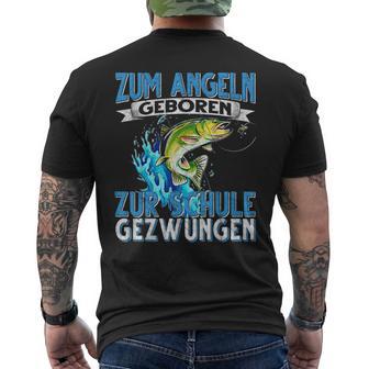 Zum Fishing Geboren Zur Schule Gezzwungen Fishing Fishing S T-Shirt mit Rückendruck - Geschenkecke