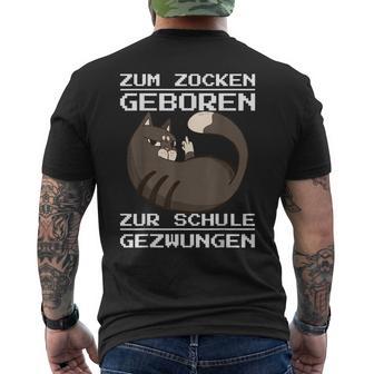 Zum Zocken Geboren Zum Schule Forces Console Ps5 Gaming T-Shirt mit Rückendruck - Geschenkecke