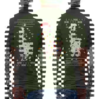 Alpaca Christmas Tree Ugly Christmas Sweater Men's T-shirt Back Print - Seseable