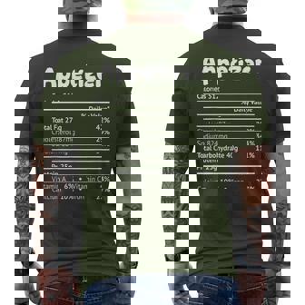 Appetizer Nutrition Facts Thanksgiving Christmas Men's T-shirt Back Print - Monsterry