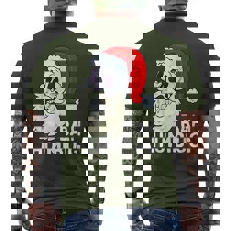 Bah Humbug Skull Santa Hat Christmas Xmas Skeleton Men's T-shirt Back Print - Monsterry