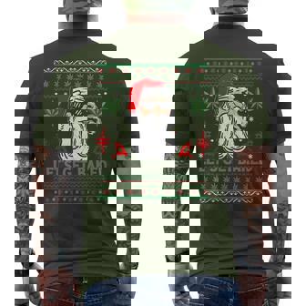 Lets Get Baked Santa Smoking Weed Ugly Christmas Sweater Men's T-shirt Back Print | Mazezy