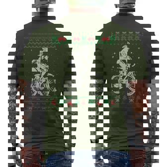 Bicycle Ugly Christmas Sweater Ride Bike Cyclist Men's T-shirt Back Print - Monsterry