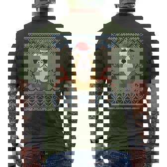 Bulldog Dog Santa Hat Ugly Christmas Sweater Men's T-shirt Back Print | Seseable UK