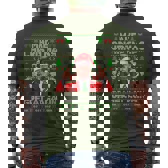 Make Christmas Great Again Trump Xmas Snow Pajama Ugly Men's T-shirt Back Print - Monsterry