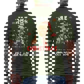 Make Christmas Great Again Santa Trump Xmas Pajamas Men's T-shirt Back Print - Monsterry