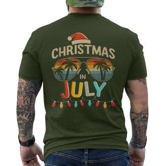 Christmas In July With Vintage Sunglasses For Summer Xmas Men's T-shirt Back Print - Monsterry