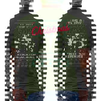 This Is My Christmas Pajama Cheerleading Ugly Sweater Men's T-shirt Back Print - Thegiftio
