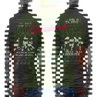 This Is My Christmas Pajama Hockey Ugly Sweater Men's T-shirt Back Print | Mazezy