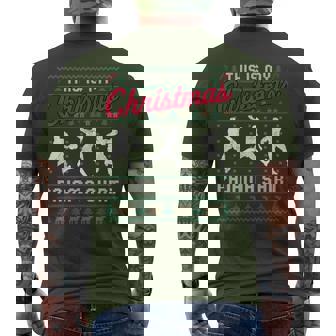 This Is My Christmas Pajama Rugby Ugly Sweater Men's T-shirt Back Print - Thegiftio