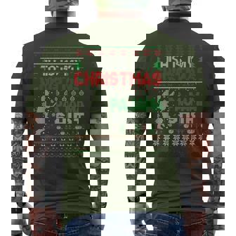 This Is My Christmas Pajama Ugly Sweater Lacrosse X-Mas Men's T-shirt Back Print | Mazezy