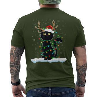 Christmas Pyjamas Reindeer Cat T-Shirt mit Rückendruck - Geschenkecke