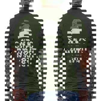 Christmas Santa's Favorite Goth Xmas Pajama Gothic Men's T-shirt Back Print - Seseable