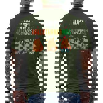 Cute Capybara Halloween Christmas Happy Hallothanksmas Men's T-shirt Back Print - Monsterry