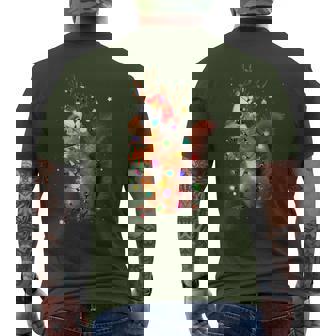 Cute Christmas Squirrel Lights Reindeer Christmas Men's T-shirt Back Print - Seseable