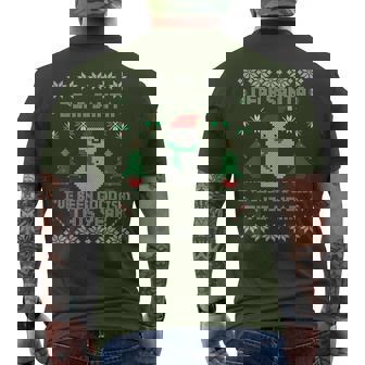 Dear Santa Goodish This Year Ugly Christmas Sweater Men's T-shirt Back Print - Seseable