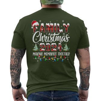 Family Christmas 2024 Matching Squad Santa Red Plaid Xmas Men's T-shirt Back Print - Thegiftio UK